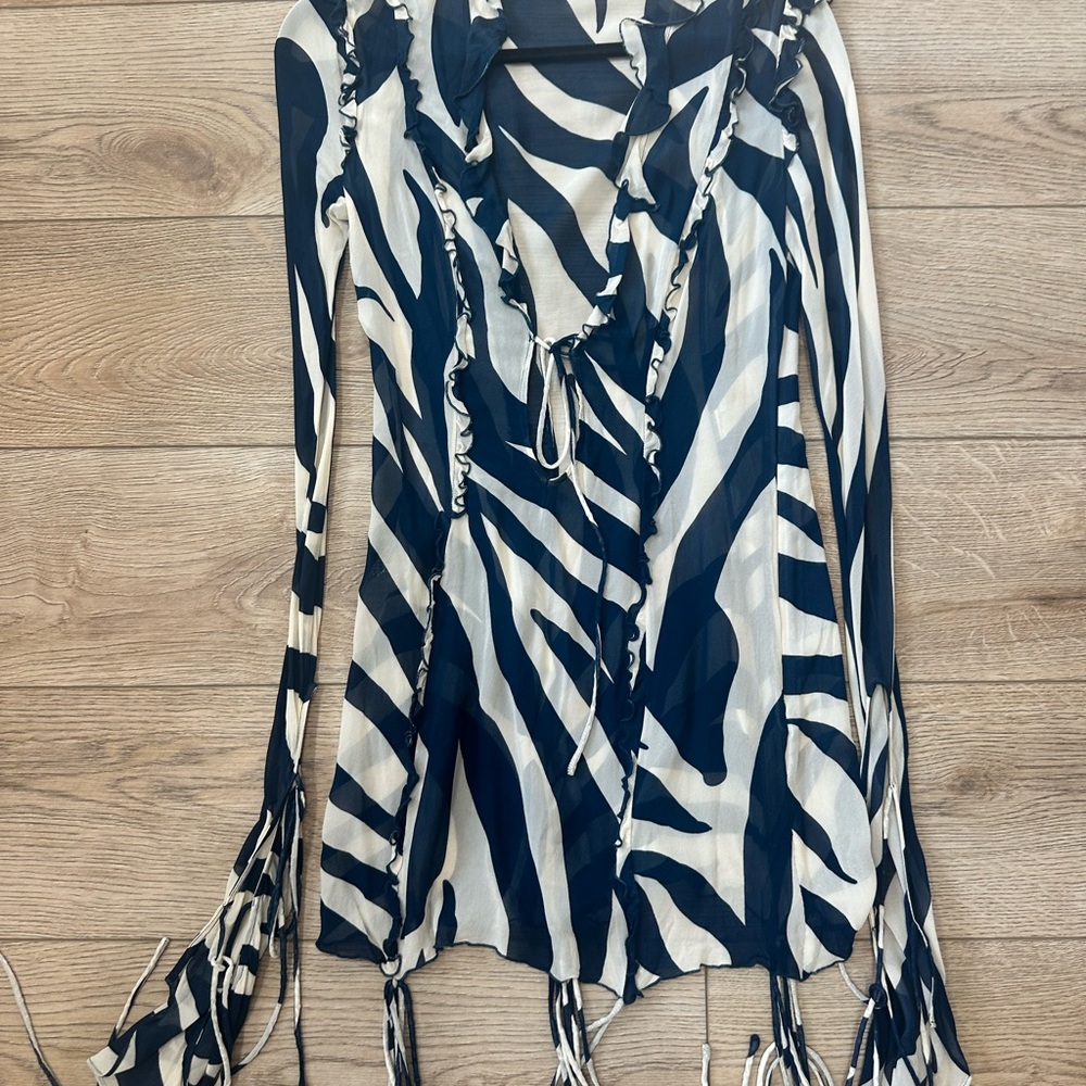 Rat & Boa Navy and White Striped Mini Dress